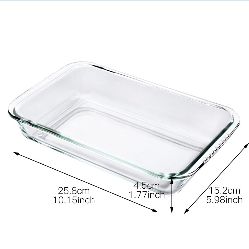 Clear Oblong Toughened Glass Baking Dishes Pan Oven Basics P