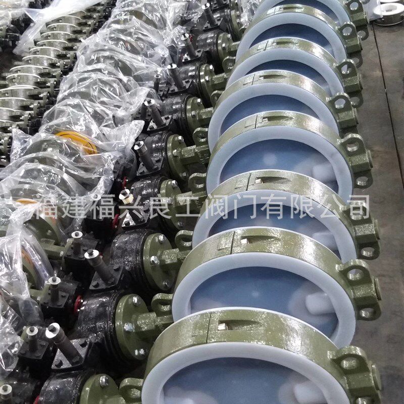 铸钢 铸铁 不锈钢 对夹涡s轮手柄衬氟蝶阀D371F46-16 DN50