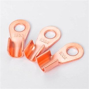 纯紫铜OT60A铜鼻子铜接头国标开口接线端K子线耳加厚圆形连接50只