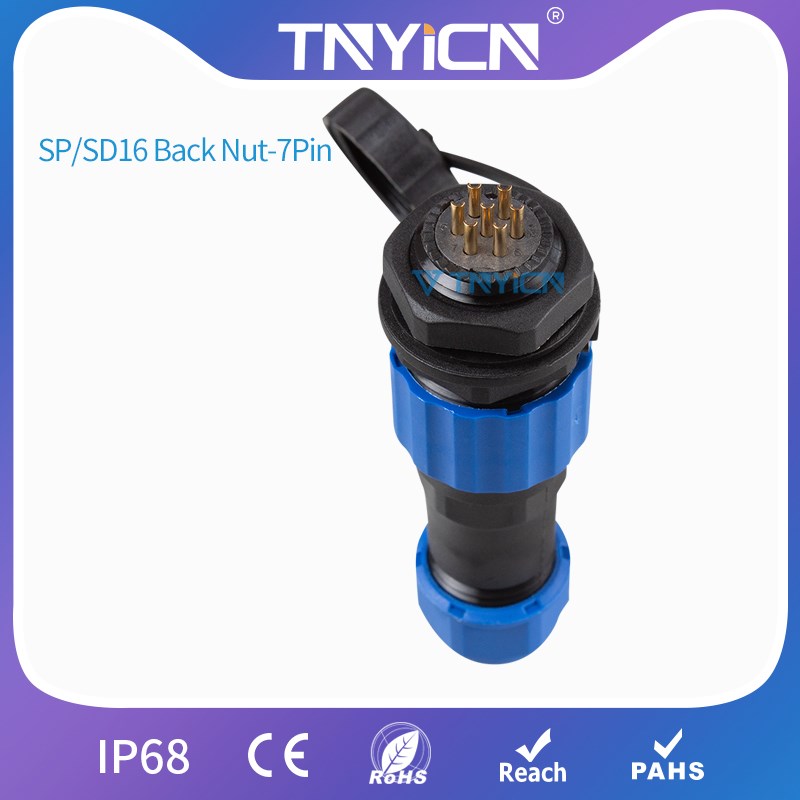 Waterproof Connector IP68 SP/SD16 Back Nut 7Pin Electrical 电子元器件市场 外设配件 原图主图