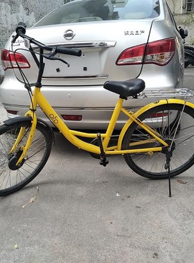 新品共享单车ofjo小黄车小蓝哈罗酷骑后座载人载货铁架24寸自行车