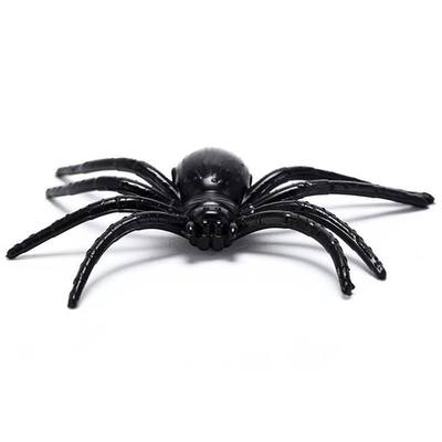 新品4pcs halloween black plastic spider funny fake party