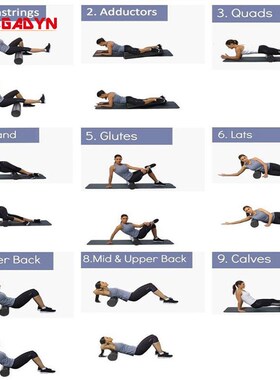 ROEGADYN EPP 3 Sizes Pilates Foam Roller Black Yoga Foam Rol