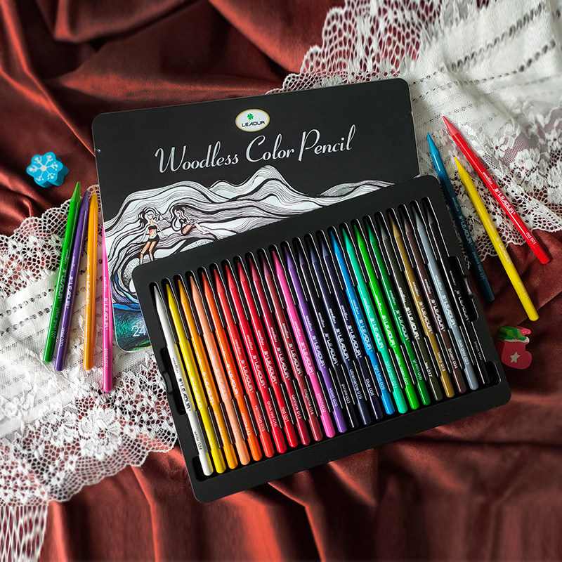 全铅彩色铅笔12/24/36色绘画填色铅笔套装学生初学者送礼