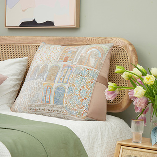 阳春小镇摩洛哥欧式床头三角靠垫沙发靠枕大腰靠榻榻米护腰垫腰枕