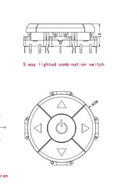 1set A14 cap 5 way direction Combination switch with Arrow O