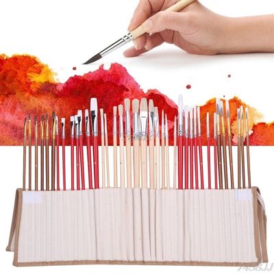 速发38Pcs Artists Paint Brushes Art Set For Acrylic Oil Wate