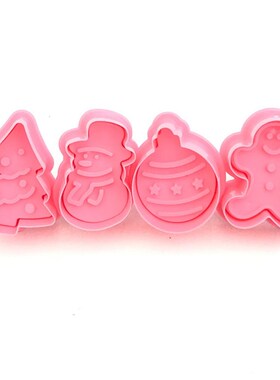 4Pcs/Set Christmas Cookie Stamp Biscuit Cutters Mold 3D Cook