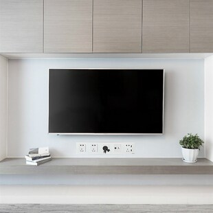 86型连体插座电视背景墙插座五孔网线电视整体插座五位带线孔