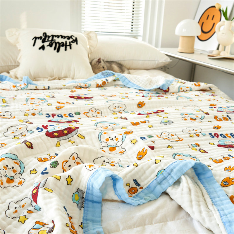 全棉儿童纱布盖毯夏季六层纯棉毛巾被婴儿棉纱被子夏凉被午休毯子,床上用品,休闲毯/毛毯/绒毯,淘宝优惠券,粉丝福利购,淘宝优惠卷