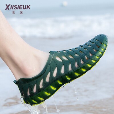 男款凉鞋子雨天可泡水下水防撞游玩鞋外穿无磨脚洞洞塑胶鞋女拖鞋