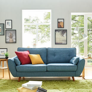 日式 布艺沙发简约现代小户型客厅卧室双人三人可拆洗北欧沙发组合