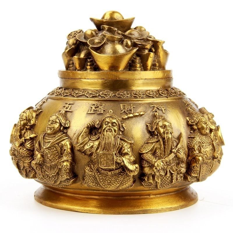 纯铜聚宝盆摆件招财聚财神钱罐店铺开业新家居乔迁礼品客厅装饰品,家居饰品,装饰摆件,淘宝优惠券,粉丝福利购,淘宝优惠卷