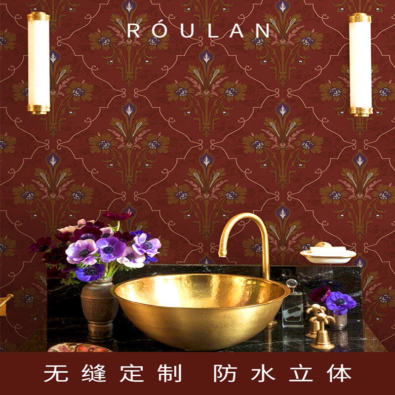 新品美式复古墙纸欧式轻奢客厅电视背景墙壁纸无纺布墙布定制餐厅