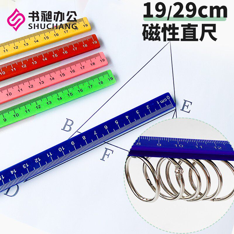 白板磁条 办公用品 19cm强w力磁条 磁性直尺磁尺2支/袋 白板磁尺