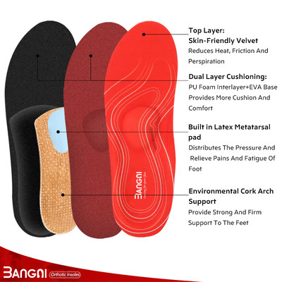 极速3ANGNI Orthotic Arch Support Insoles For Flat Feet Ortho