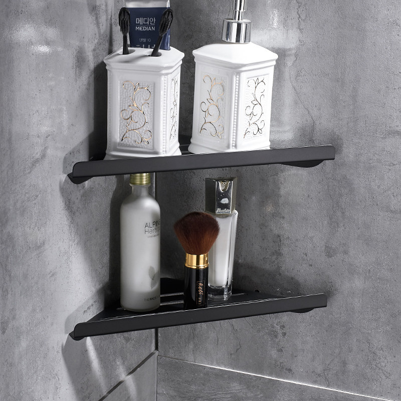 免打孔黑色三角板浴室角架304不锈钢卫生间三角板篮置物架壁挂,家装主材,浴室角架,淘宝优惠券,粉丝福利购,淘宝优惠卷