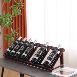 红酒架摆件实木家用红酒柜展示架小型商用葡萄酒架子斜放酒瓶托架