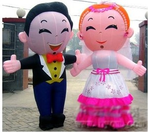 新品定做2米充气新郎新娘卡u通 拱门彩虹门帐篷婚庆用品开业典礼