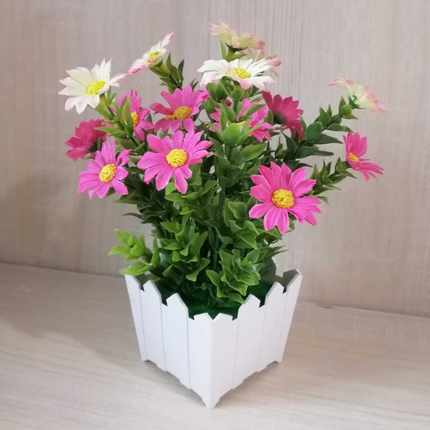 仿真花栅栏套装绿植盆栽办公室桌面会议桌花客厅摆设花绢花小摆件