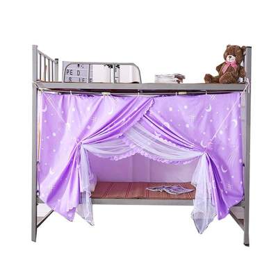 床帘遮光带蚊帐一体式 全封闭下铺上铺学生宿舍1m简约公主风单人床