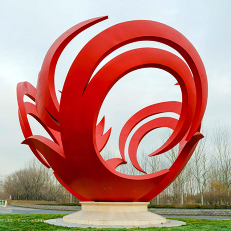 现货不锈钢园林户外大型雕塑简约创意抽象广场雕塑来图制作