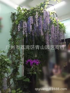 饰藤条假花布景假樱花树假植物 仿真豆花树大型紫藤花树背景墙装