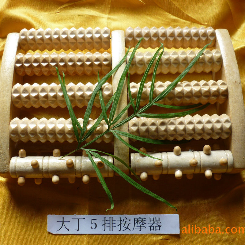 木质脚底按摩器/五钉疏通按摩器/脚步按摩器/新品木质按摩器