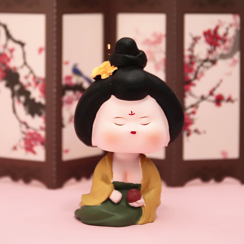 复古宫廷古风卡通可爱唐朝仕女小摆件创意生日蛋糕装饰品网红礼物