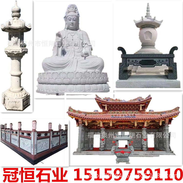 墓地青石狮子摆放祠堂门口石雕狮子福建石狮