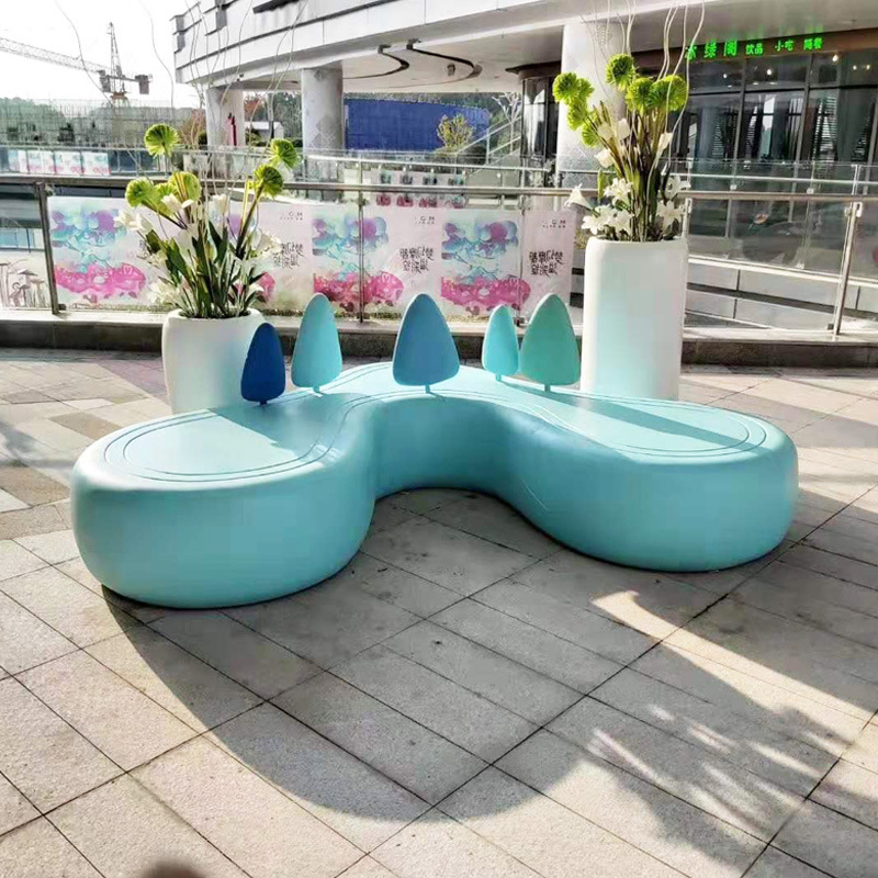 户外玻璃钢坐凳儿童娱乐商场休闲椅卡通雕塑玻璃钢座椅异形长条凳