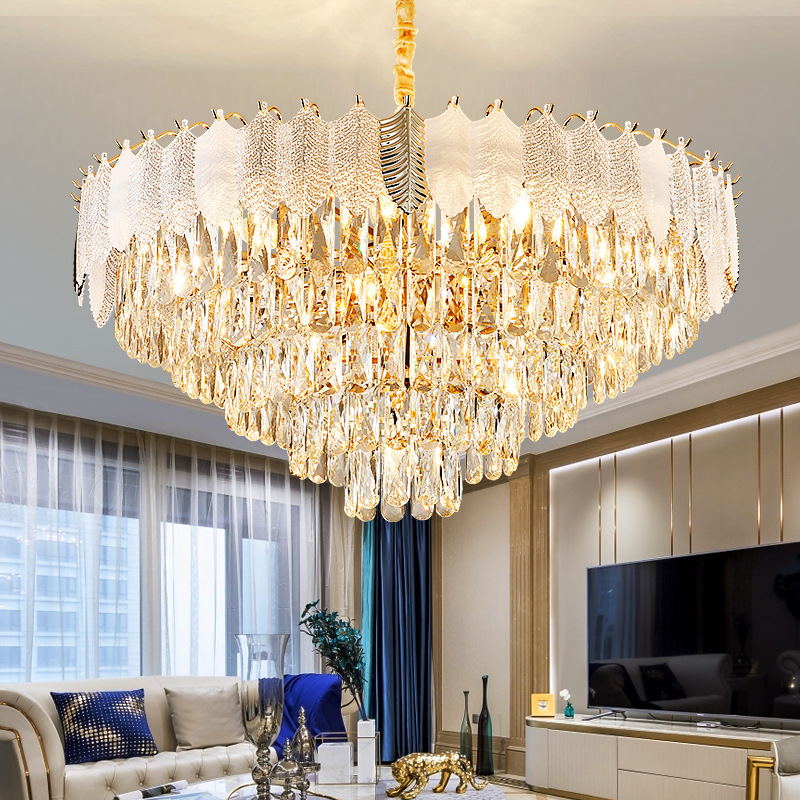 轻奢吊灯客厅灯现代简约大气高档叶子别墅大厅卧室餐厅水晶灯卧室,家装灯饰光源,客厅吊灯,淘宝优惠券,粉丝福利购,淘宝优惠卷