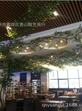 真桃花树玻璃钢真杆桃花树音乐餐吧绿化装饰缠绕藤条