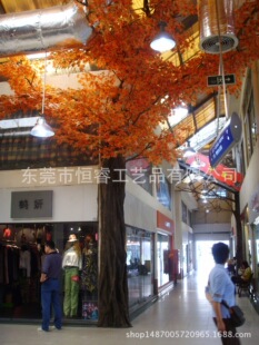 大型场所软装 仿真植物定制仿真树仿真枫树酒店大堂装 饰摆设布置