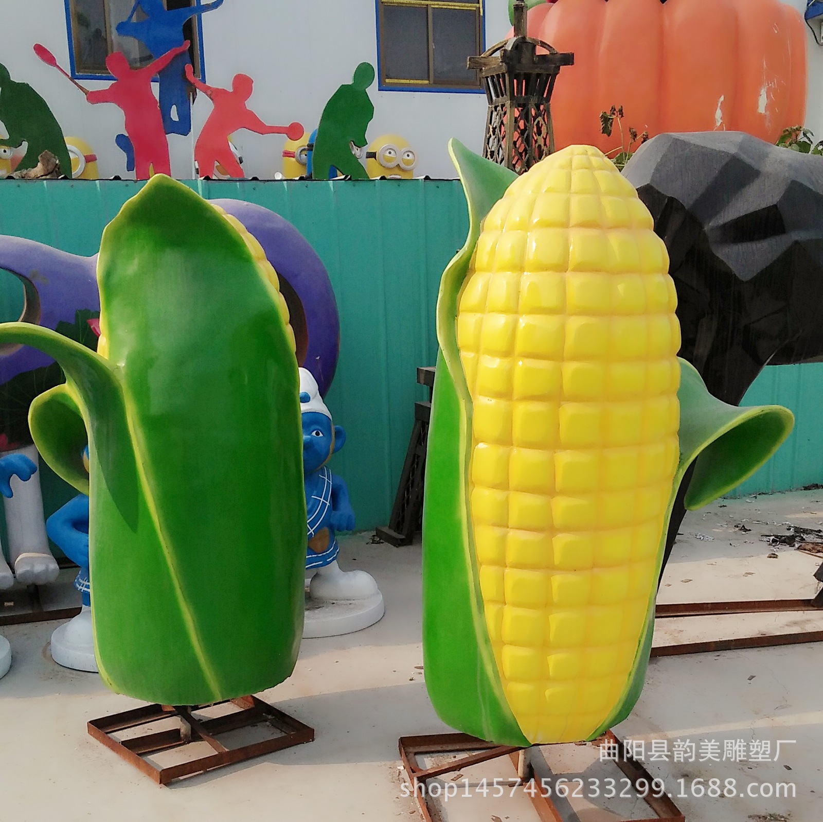 玻璃钢仿真玉米雕塑农作物种植园水果蔬菜装饰摆件游乐场摆件