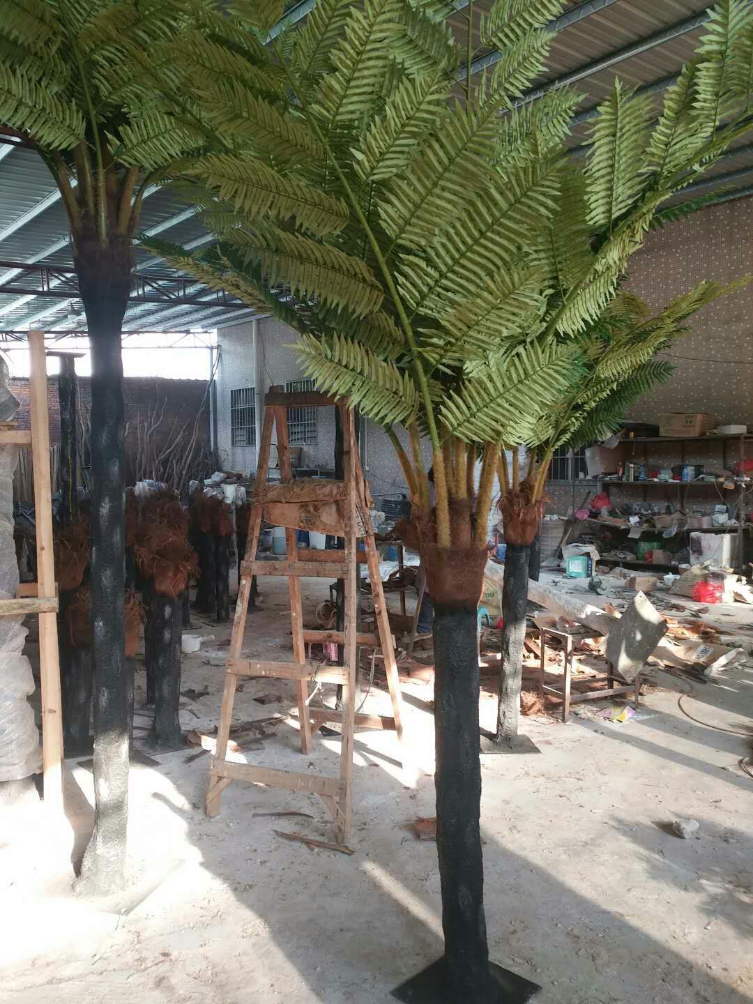 工厂定制仿真桫椤树恐龙馆绿化生态玻璃钢桫椤树造景工程娑罗树