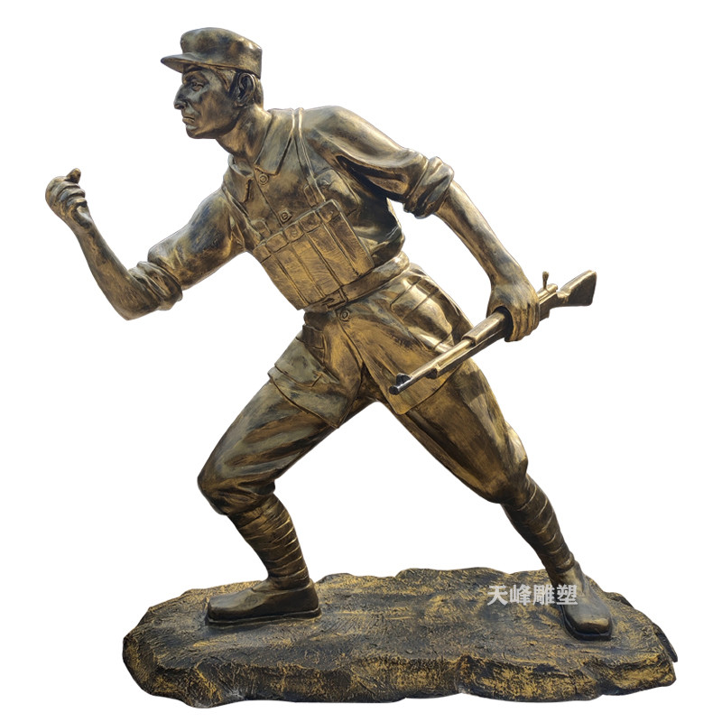 玻璃钢井冈山胜利的号角雕塑大型户外冲锋号火炬红色文化红军摆件