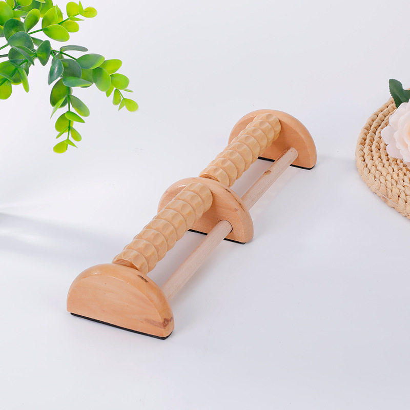 实木简约单排足底按摩器足部木质按摩缓解器穴位安排用具