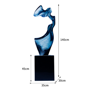 艺术品 抽象创意玻璃钢雕塑定制环氧透明树脂大型落地摆件定做软装