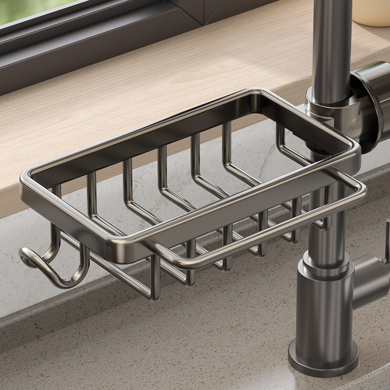 新款直销厨房水龙头置物架洗碗洗菜家用挂抹布挂海绵沥水架水槽用