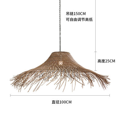 日式吊灯禅意茶室创意个性艺术展厅灯民宿户外灯饰东南亚草编吊灯