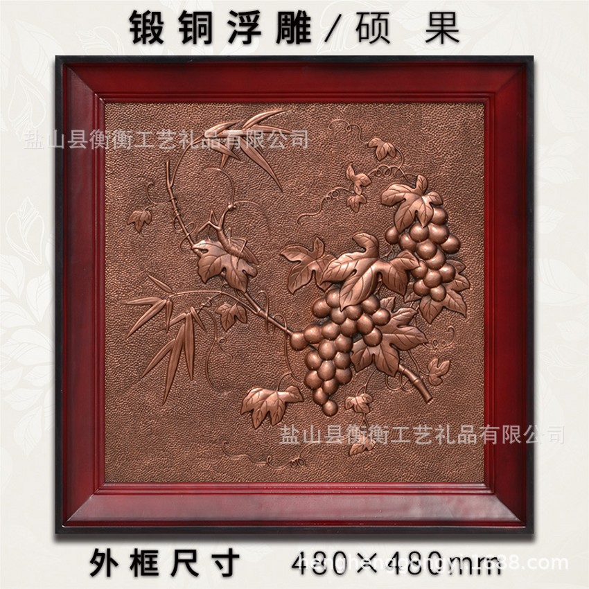 锻铜浮雕孔雀图规格*厘米客厅书房餐厅玄关走廊装饰画工艺画图片