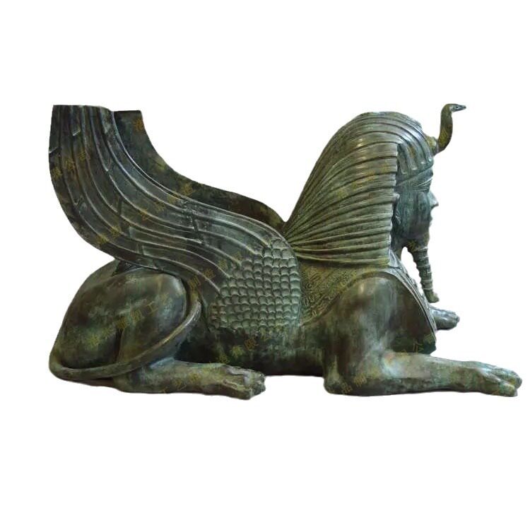 大型户外青铜狮身人面雕塑抽象动物铜雕创意落地摆件铸铜雕塑