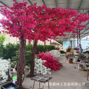 大型仿真桃花树人造桃花树许愿树婚庆酒店新年装 饰仿真桃花树