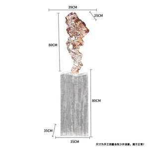 高档轻奢透明树脂软装置饰品雕塑客厅电视柜大型落地抽象卷形摆件