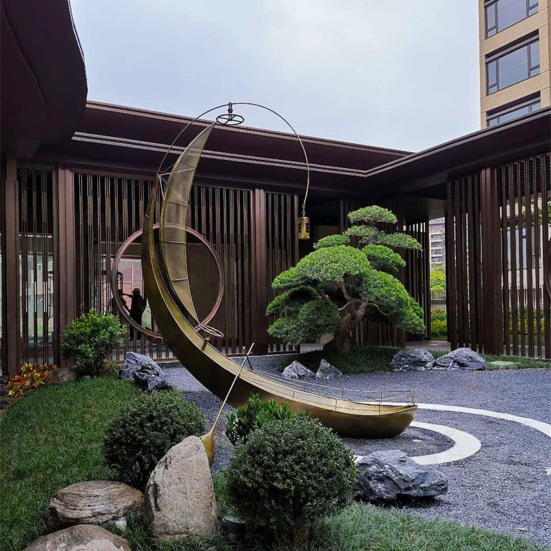 不锈钢流水船雕塑抽象水景定制帆船镂空景观创意船舵金属船锚摆件,商业/办公家具,雕塑,淘宝优惠券,粉丝福利购,淘宝优惠卷