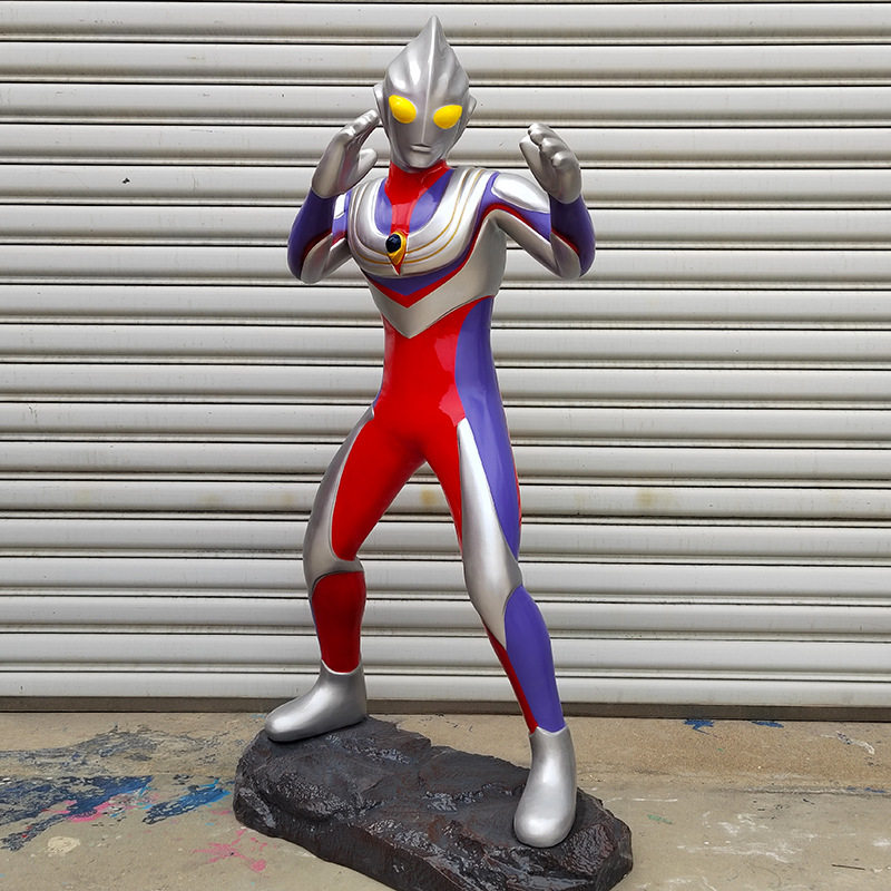 卡通迪迦奥特曼大型摆件赛罗雕塑模型玻璃钢户外商场落地美陈装饰
