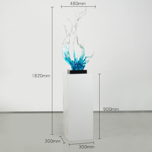 饰品摆件售楼处酒店大堂玄关雕塑会所大厅 抽象浪花透明树脂艺术装