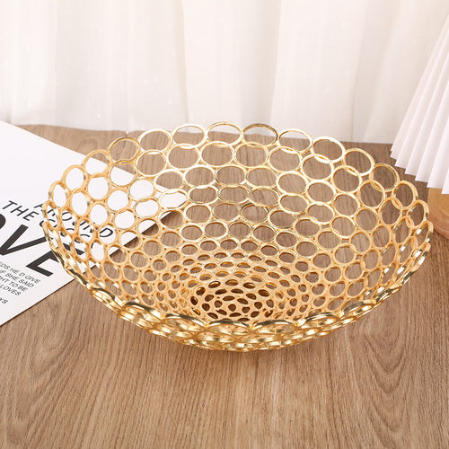 2024新款轻奢金属水果盘摆件家居茶几餐桌果篮样板房酒店装饰工u.