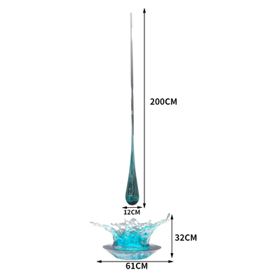 别墅酒店会所大堂透明树脂水花雕塑摆件售楼处大厅天花板水滴吊饰
